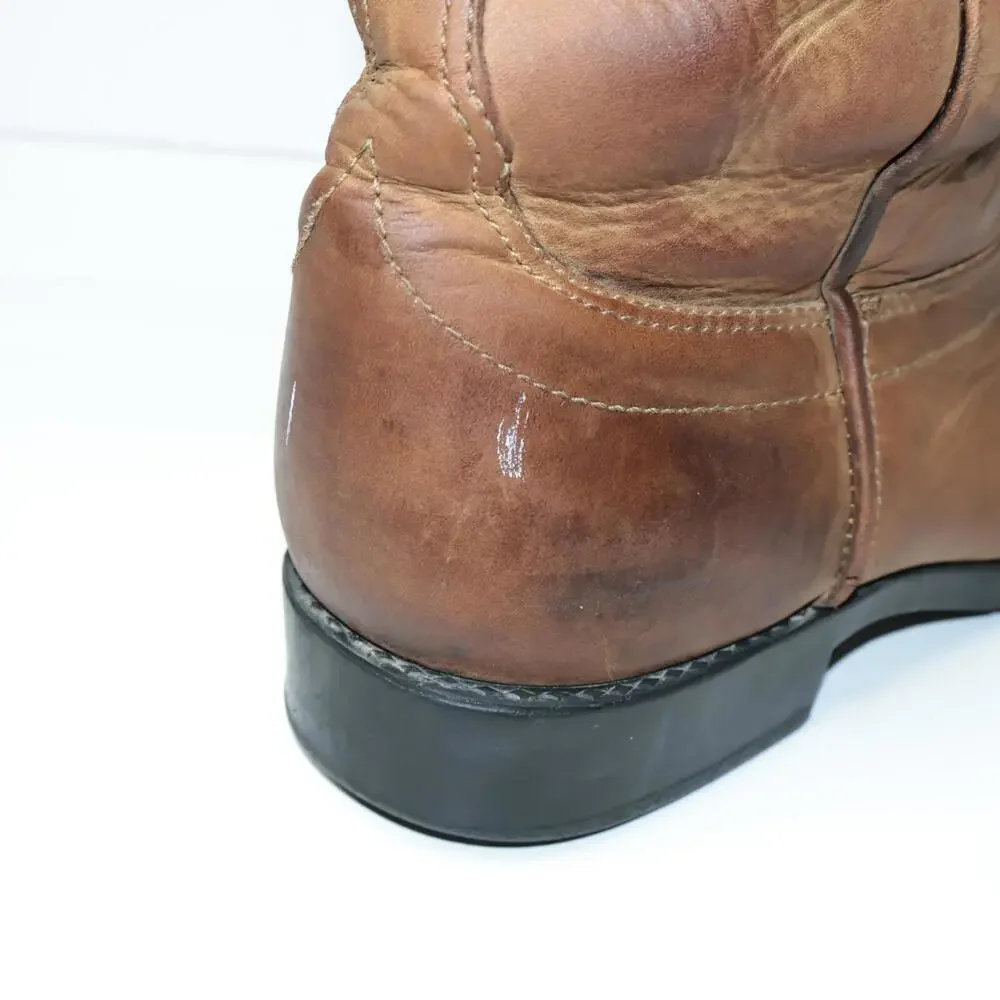 Ariat A2 Classic Brown Leather Cowboy Western Boots Mens 9.5 SEE‎ Solid Rodeo